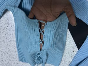 Cyan Blue Beautiful Bodyfit Crop Top