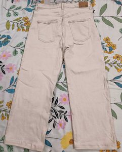 Beige Straight Leg Jeans
