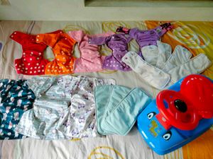 8 Reusable Cloth Diaper Bundle