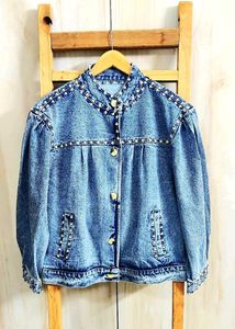 Vintage Embroidered Denim Jacket Size-44