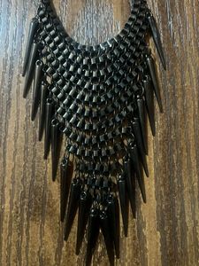 Edgy Black Spike Necklace
