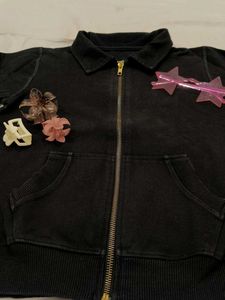 Cute Black Zip-Up Jacket