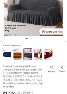 Textured Sofa Cover Ash Grey Condition Good