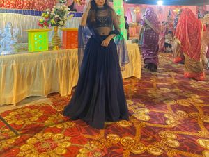 Elegant Navy Blue Lehenga Choli