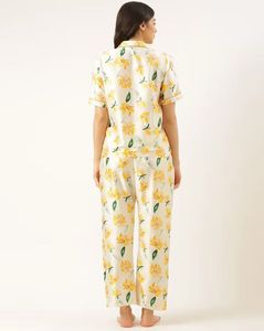 Floral Print Satin Pajama Set