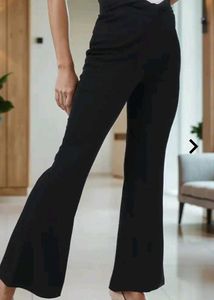 Black Flared Leg Trousers