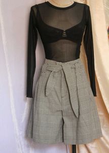 Zara High Waisted Plaid Shorts