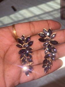 Purple Leaf Earrings