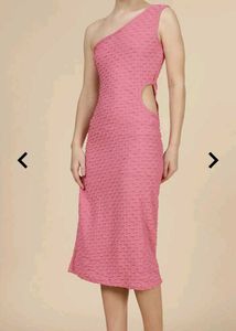 Pink One-Shoulder Bodycon Dress