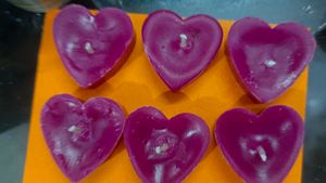 Scented Love Candles Handmade Magenta Colour