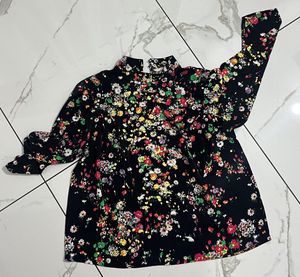 H&M Floral Print Long Sleeve Top