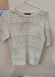 Crochet Knit Top - Short Sleeve