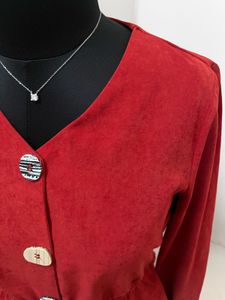 Maroon Velvety Top