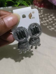 Oxidized Jhumka Earrings