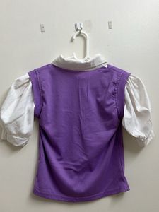 Cute Purple Vest Top &amp; Blouse Set