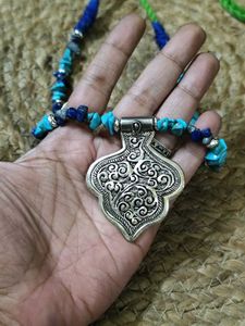 Turquoise And Lapis Lazuli Chitai Necklace