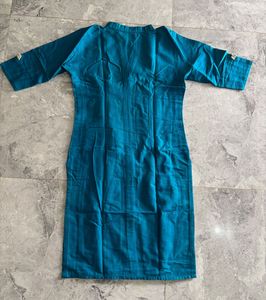 Teal Blue Cotton Kurta