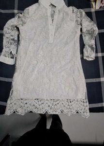 White Net Party Wear Dress