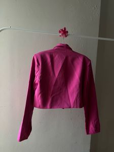 Fuschia PINK Single Breasted Cropped Blazer