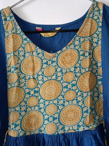 Anarkali Kurti Khadi Cotton Ajrakh Print