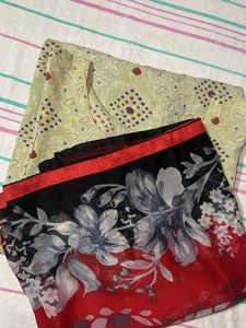 Cotton Printed Free size Kurta &amp; Dupatta