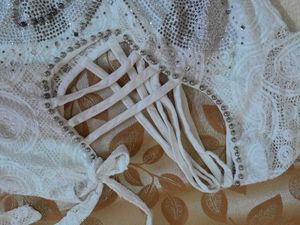 Y2k Fitted Lace Top With Silver Studds
