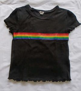 Black Rainbow Printed Tshirt 🌈
