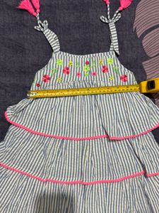 Cute Striped Ruffled Dress