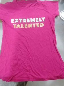 Pink 'Extremely Talented' Graphic Tee - Size M