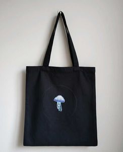Jellyfish Embroidered Tote Bag