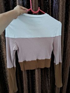 Color Block Crop Top