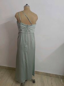 Sage Green One-Shoulder Gown