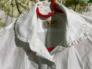 White Ruffle Collar Shirt