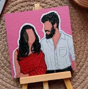 Hand-Painted Faceless Minimalist Portrait Canvas