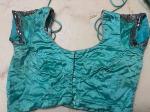 Teal Embellished saree