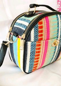 Beautiful Spacious Ikkat Box Sling Bag