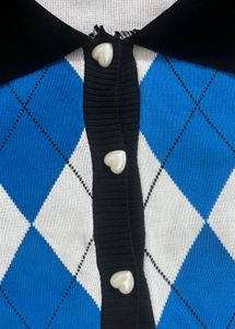Argyle Knit Top