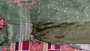 Olive Green Embellished Salwar Suit