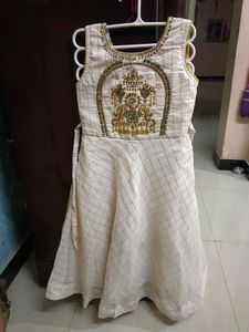 Embroidered Check Dress