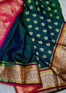 Elegant Green &amp; Gold Saree
