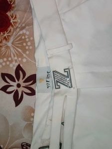 White Dress Pants with Silver Buckle