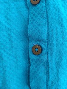 Lowest Price: Short Festive Kurta For Men Blue