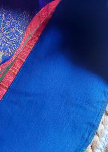 Orange &amp; Blue Unique Shade Saree 💜