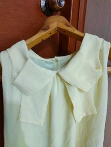 Pastel Yellow Bow Blouse