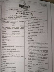 Aakash M-CAPS Class XI &amp; XII Practice Sheets