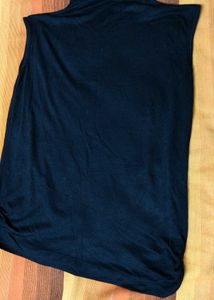 Altbeny Women Black High Neck Casual Top