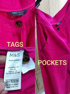 Marks &amp; Spencer Linen Trouser - Fuchsia