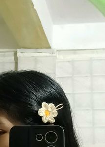 chrochet Daisy Hair Clip