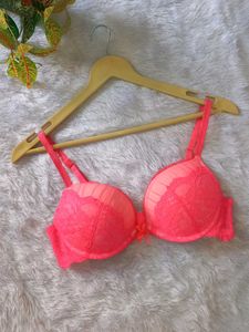 Hunkemoller Brand Fluorescent Pink Beautiful Bra