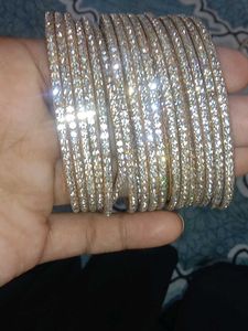 Sparkling Silver Bangle Set